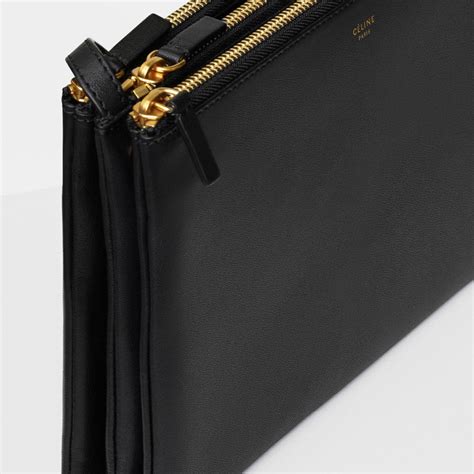 celine trifold bag large|Large Trio bag in smooth lambskin .